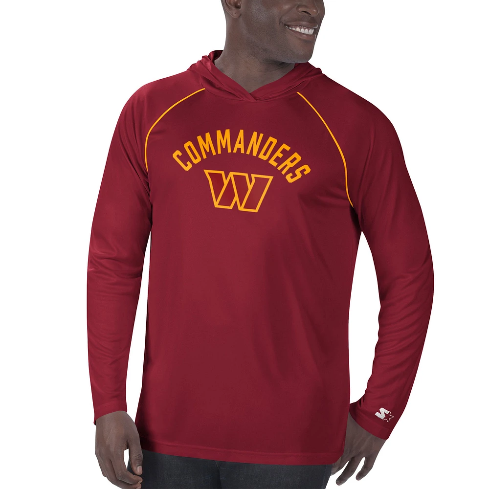 Men's Starter Burgundy Washington Football Team Raglan Long Sleeve Hoodie T-Shirt