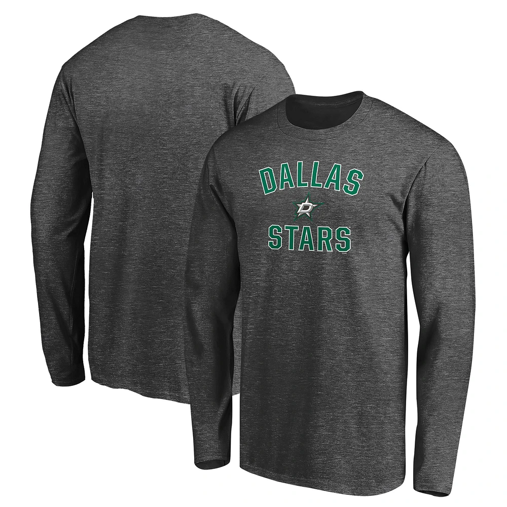 Men's Charcoal Dallas Stars Victory Arch Long Sleeve T-Shirt