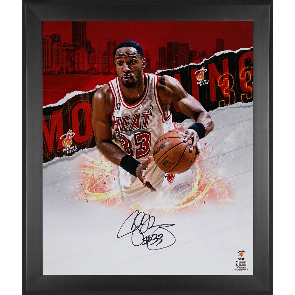 Alonzo Mourning Miami Heat Autographed Framed 20" x 24" In Focus Photograph