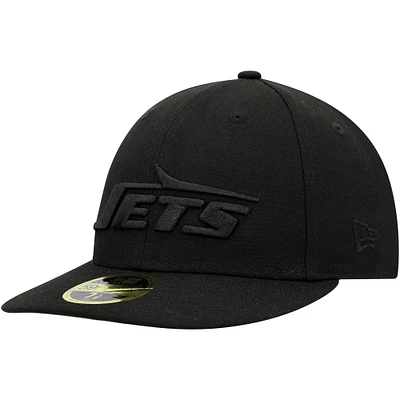 Men's New Era Black York Jets Wordmark on Low Profile 59FIFTY II Fitted Hat