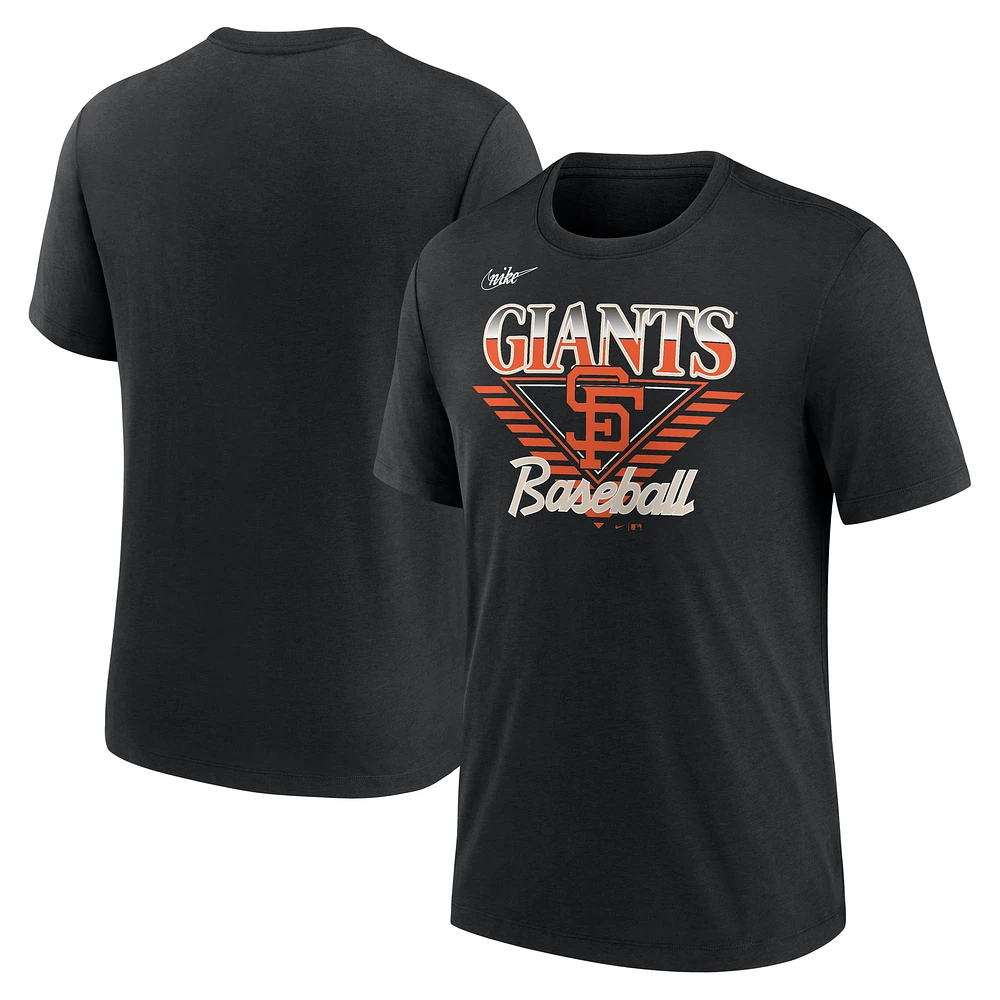 Men's Nike Black San Francisco Giants Rewind Tri-Blend T-Shirt