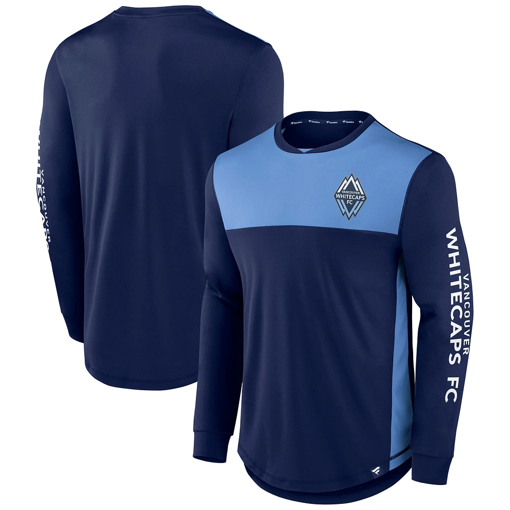 Men's Fanatics Deep Sea Blue Vancouver Whitecaps FC Striker Long Sleeve T-Shirt