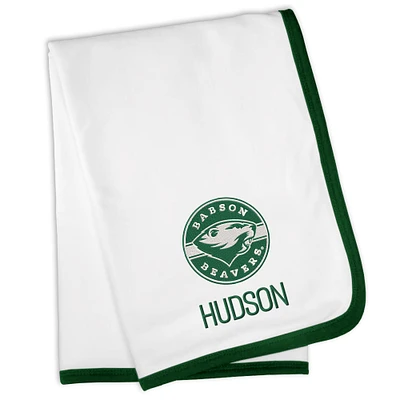 Infant White Babson Beavers 30'' x 36'' Personalized Blanket
