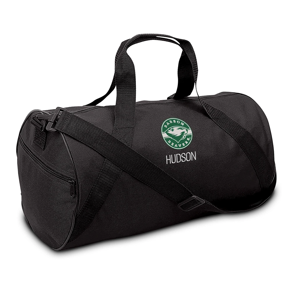 Youth Black Babson Beavers Personalized Duffel Bag