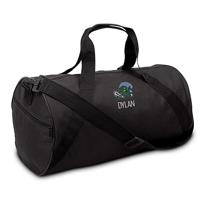 Youth Black Tulane Green Wave Personalized Duffel Bag