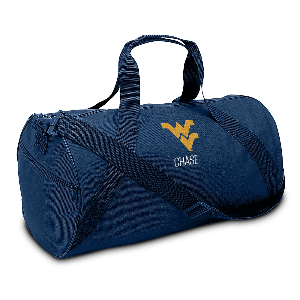 Youth Navy West Virginia Mountaineers Personalized Duffel Bag
