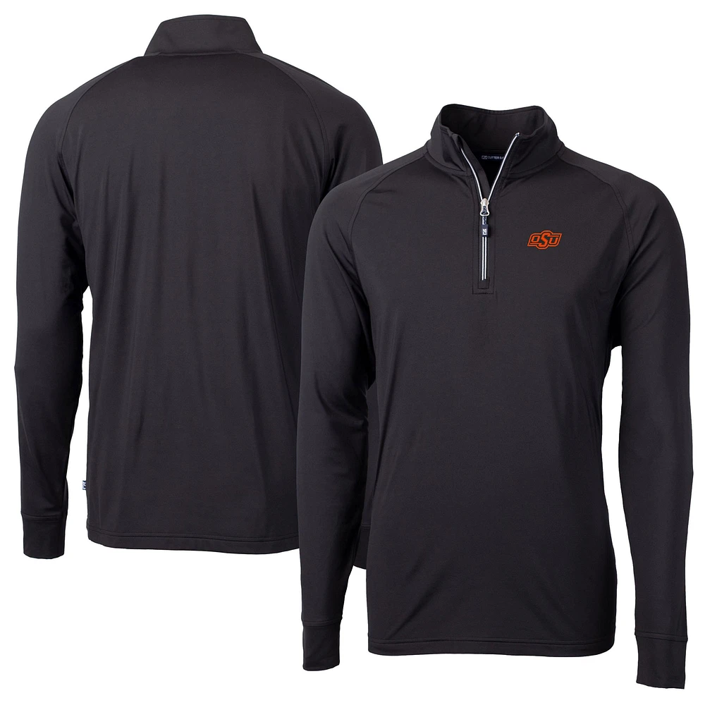 Men's Cutter & Buck Oklahoma State Cowboys Adapt Eco Knit Quarter-Zip Pullover Jacket