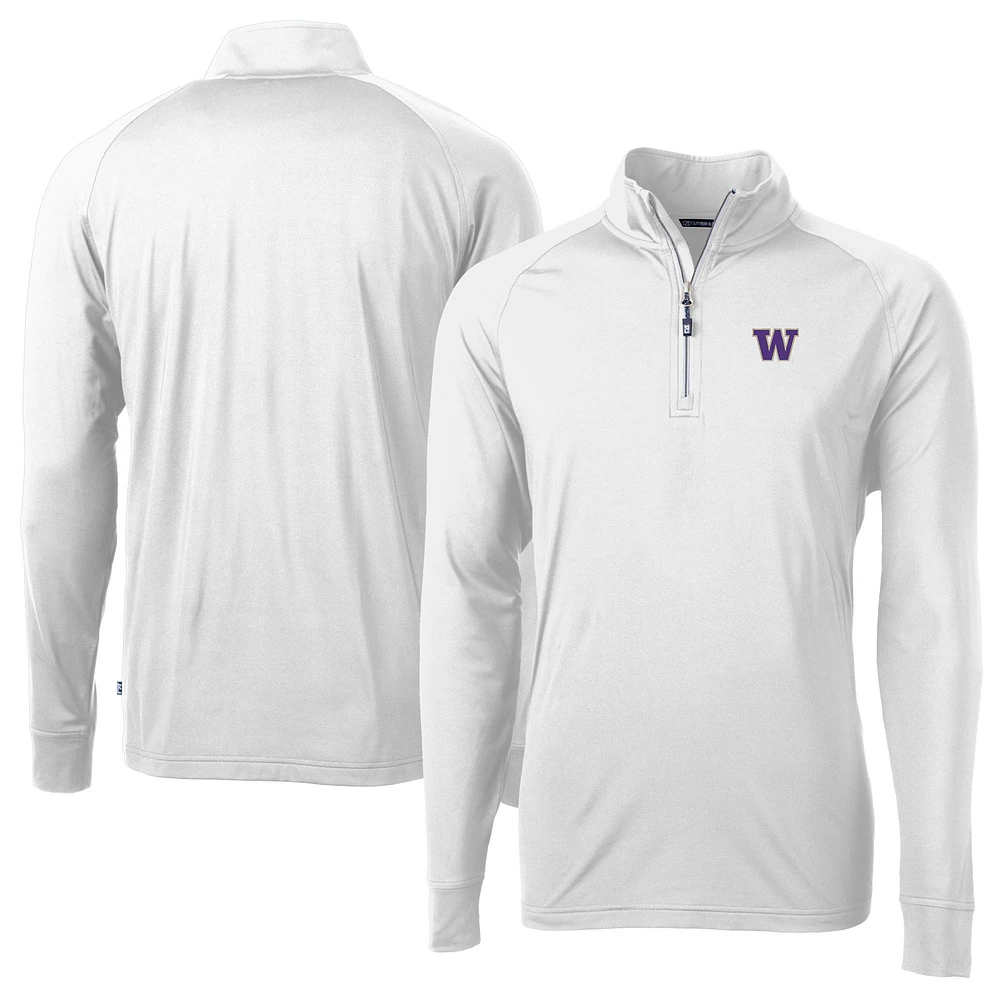 Men's Cutter & Buck Washington Huskies Adapt Eco Knit Quarter-Zip Pullover Jacket