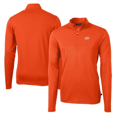 Men's Cutter & Buck Oklahoma State Cowboys Virtue Eco Pique Recycled Quarter-Zip Jacket