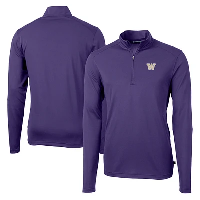 Men's Cutter & Buck Washington Huskies Virtue Eco Pique Recycled Quarter-Zip Jacket