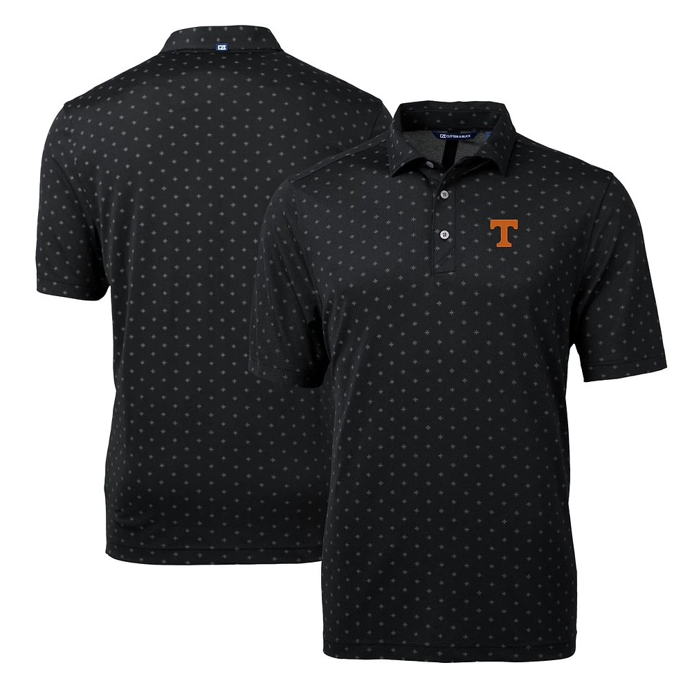 Men's Cutter & Buck Black Tennessee Volunteers Virtue Eco Pique Tile Print Polo