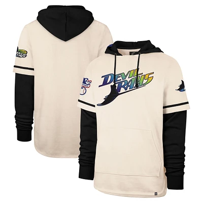 Men's '47 Cream Tampa Bay Rays Trifecta Shortstop Pullover Hoodie