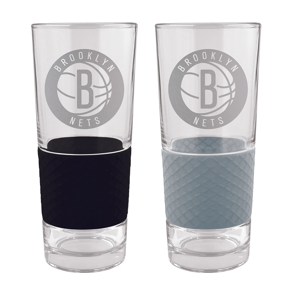Brooklyn Nets 22oz. Logo Score Pint Glass Two-Piece Set