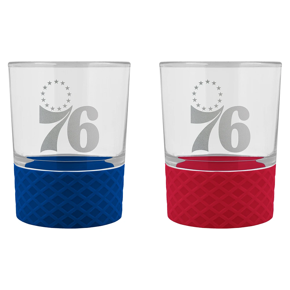 Philadelphia 76ers 14oz. Commissioner Rocks Glass Two-Piece Set