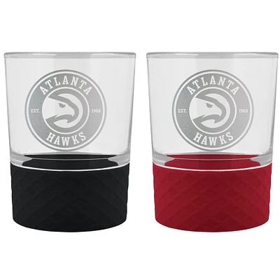 Atlanta Hawks 14oz. Commissioner Rocks Glass Two-Piece Set