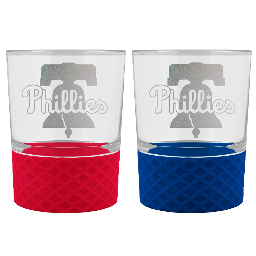 Philadelphia Phillies 14oz. Commissioner Rocks Glass Two-Piece Set