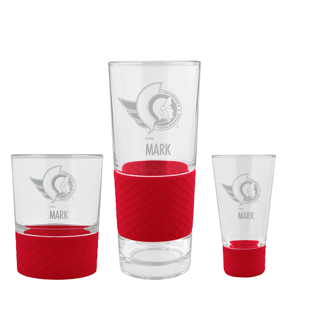Ottawa Senators 3-Piece Personalized Homegating Drinkware Set