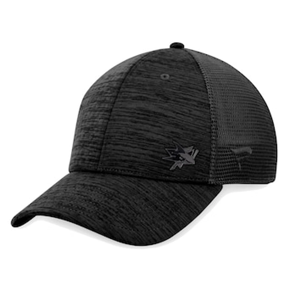 Men's Fanatics Black San Jose Sharks Authentic Pro Road Flex Hat