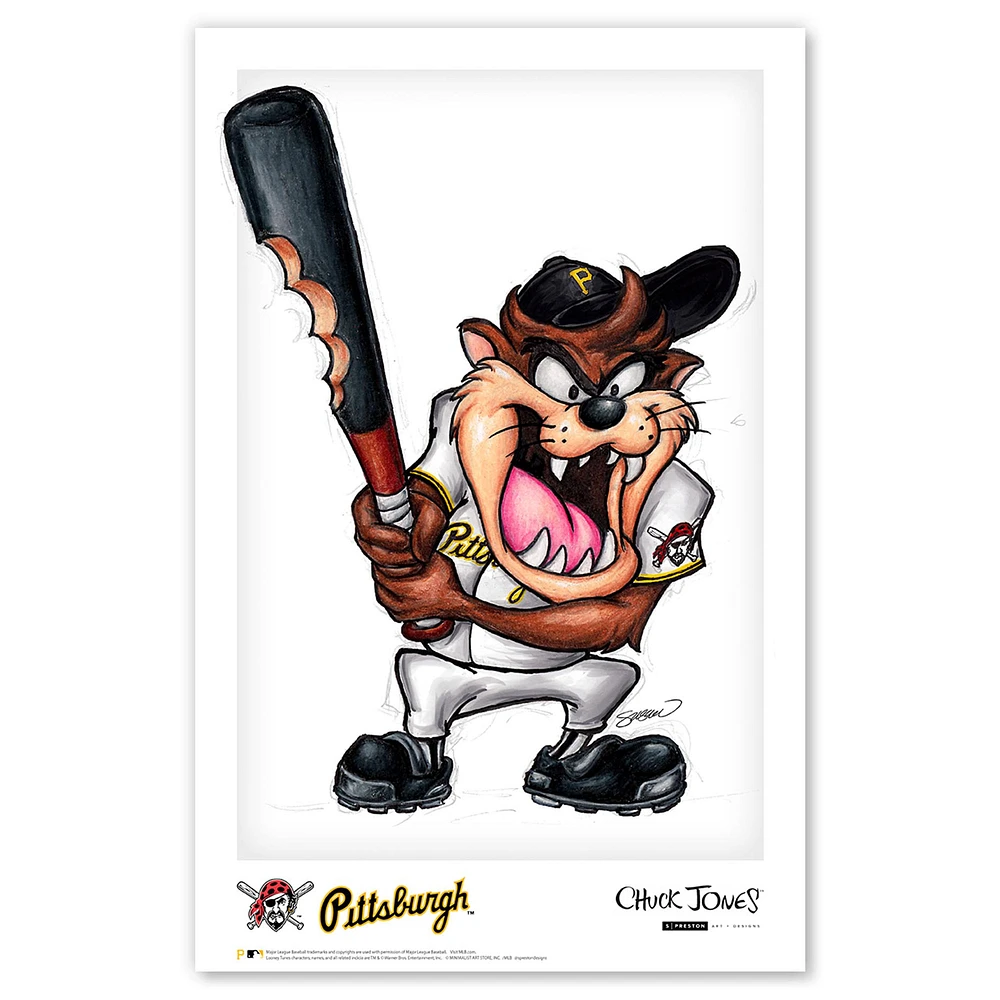 Tasmanian Devil Pittsburgh Pirates 11'' x 17'' Looney Tunes Fine Art Print
