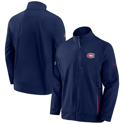 Men's Fanatics Navy Montreal Canadiens Authentic Pro Rink Coaches Full-Zip Jacket