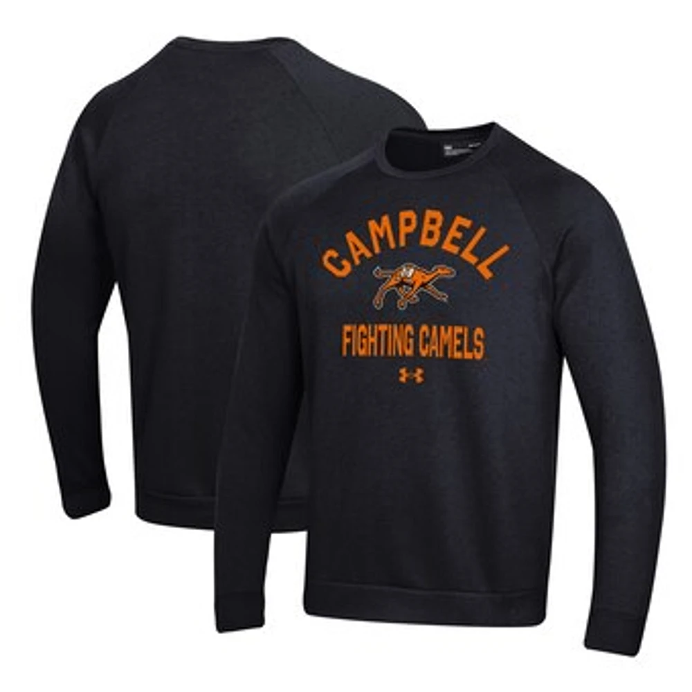 Men's Under Armour Black Campbell Fighting Camels All Day Fleece Pullover Sweatshirt