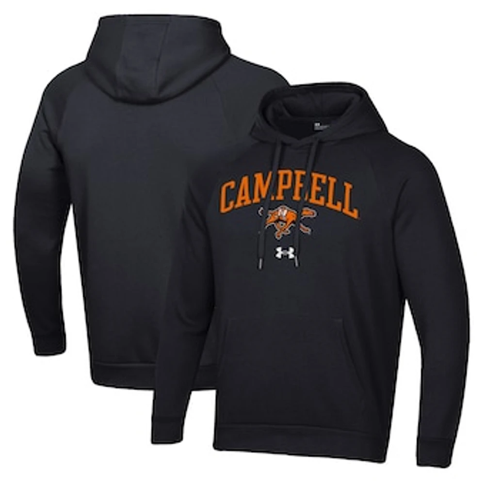 Men's Under Armour Black Campbell Fighting Camels All Day Fleece Pullover Hoodie