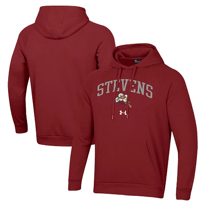 Men's Under Armour Red Stevens Institute of Technology Ducks All Day Fleece Pullover Hoodie