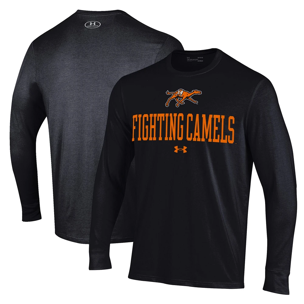 Men's Under Armour Black Campbell Fighting Camels Performance Long Sleeve T-Shirt