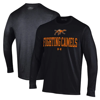 Men's Under Armour Black Campbell Fighting Camels Performance Long Sleeve T-Shirt