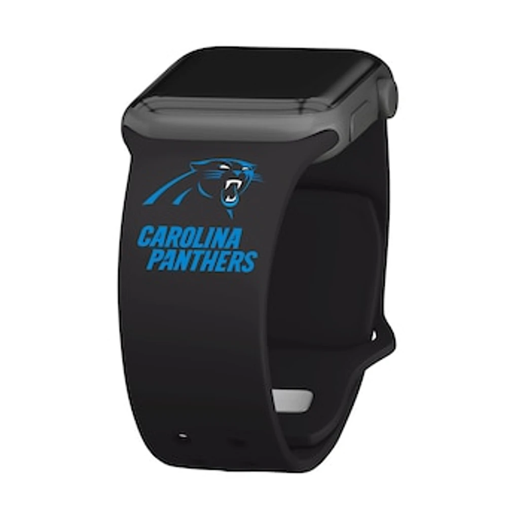 Black Carolina Panthers Silicone Apple Watch Band