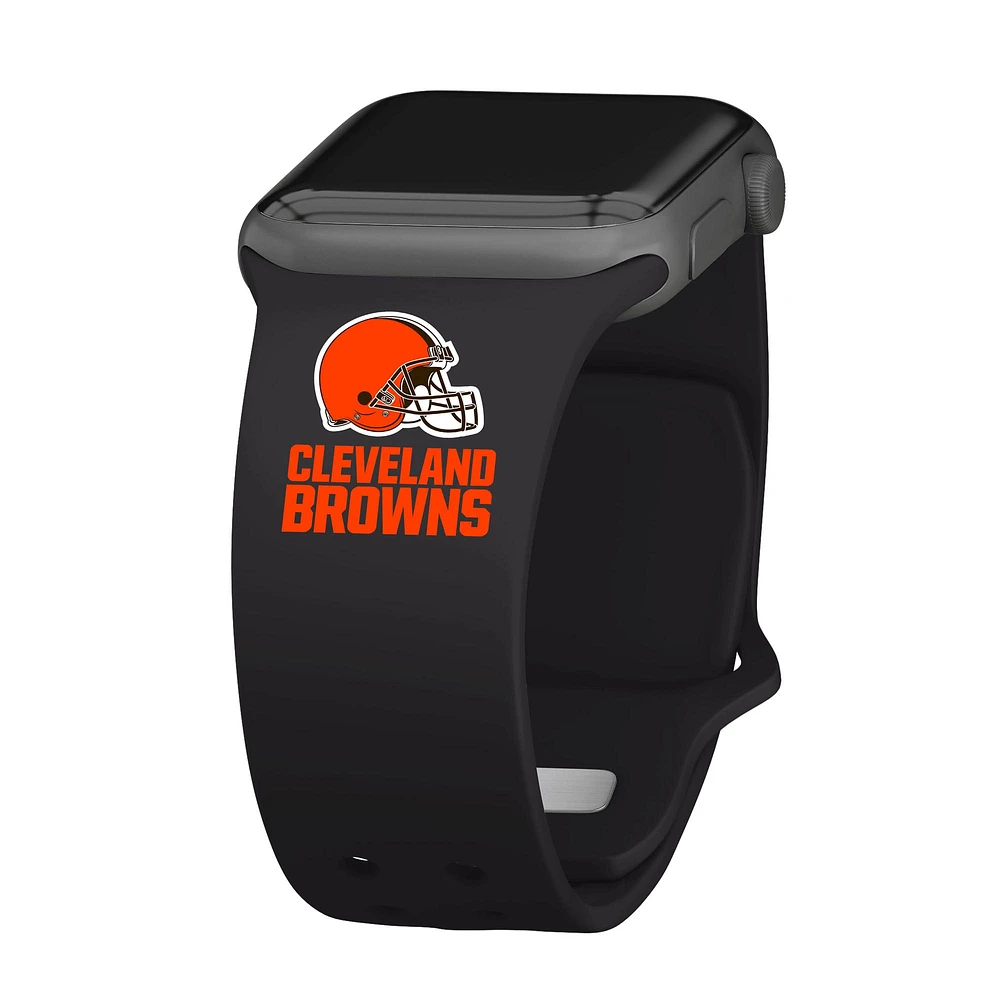 Black Cleveland Browns Silicone Apple Watch Band