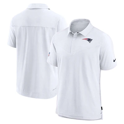 Men's Nike White New England Patriots Sideline Lockup Performance Polo