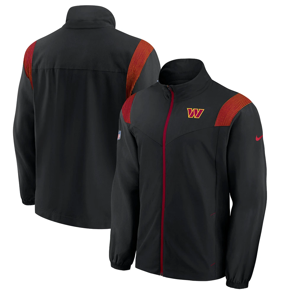 Men's Nike Black Washington Commanders Sideline Woven Logo Full-Zip Jacket