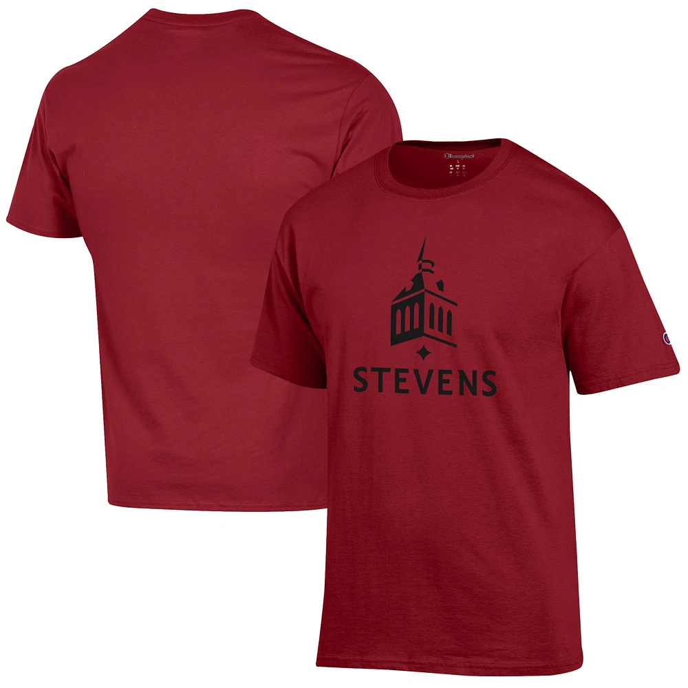 Men's Champion Red Stevens Institute of Technology Ducks Primary Jersey T-Shirt