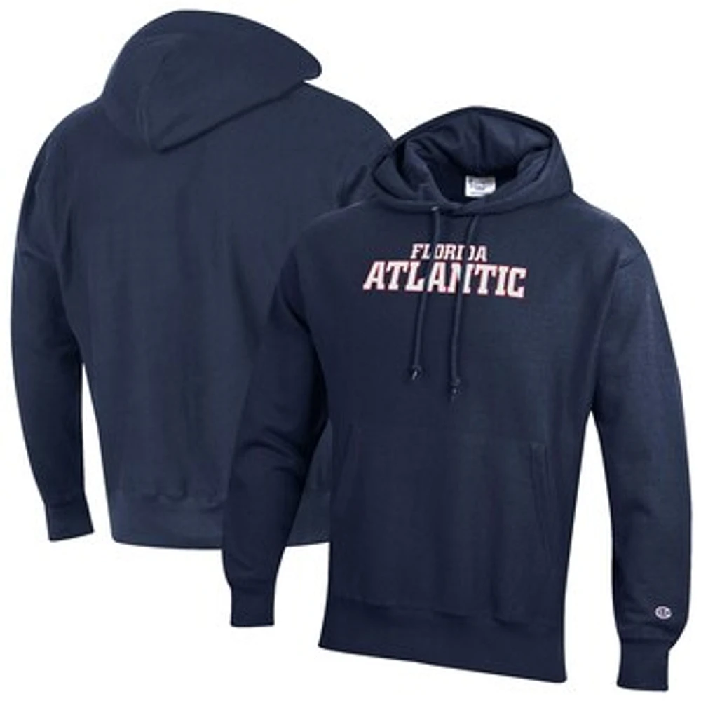 Men's Champion Navy Florida Atlantic Owls Reverse Weave Fleece Pullover Hoodie
