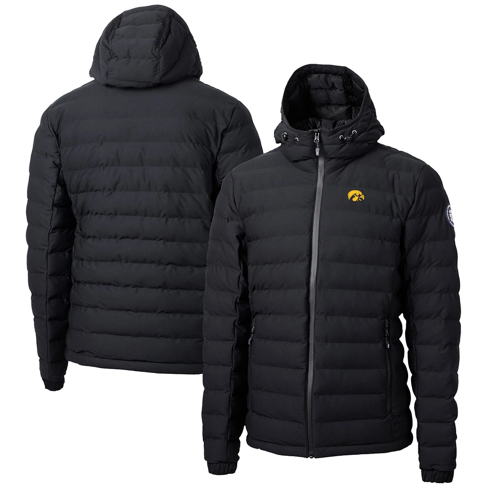 Men's Cutter & Buck Black Iowa Hawkeyes Mission Ridge Repreve Eco Insulated Puffer Full-Zip Jacket