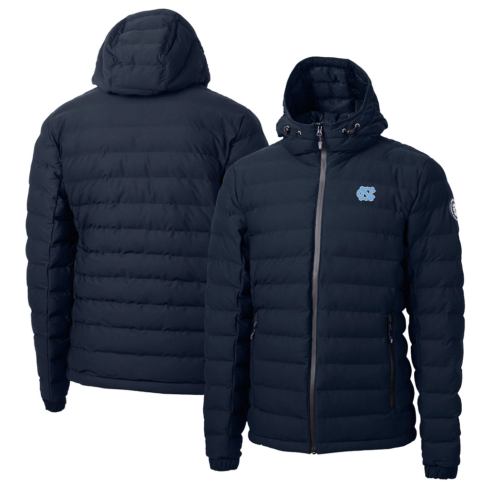 Men's Cutter & Buck Navy North Carolina Tar Heels Mission Ridge Repreve Eco Insulated Puffer Full-Zip Jacket