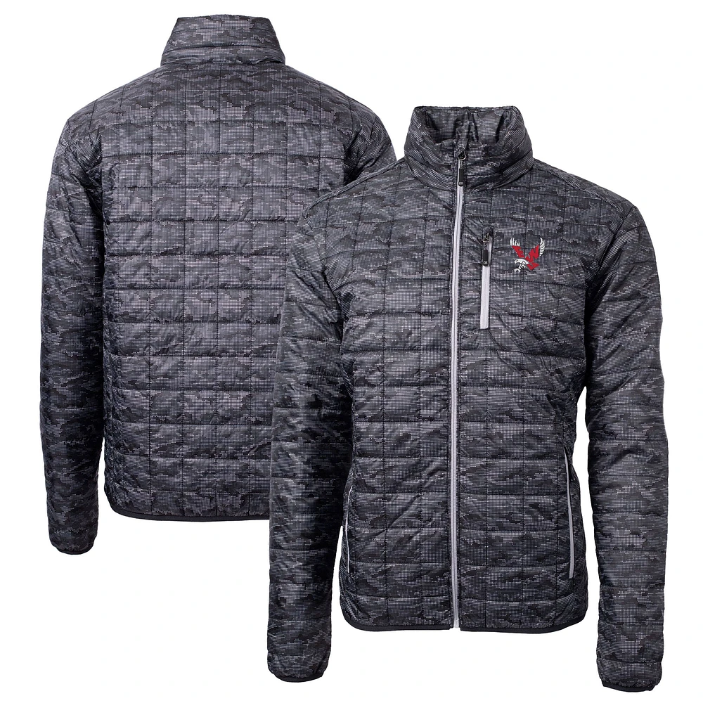 Men's Cutter & Buck Black Eastern Washington Eagles Rainier Primaloft Eco Full-Zip Hooded Jacket