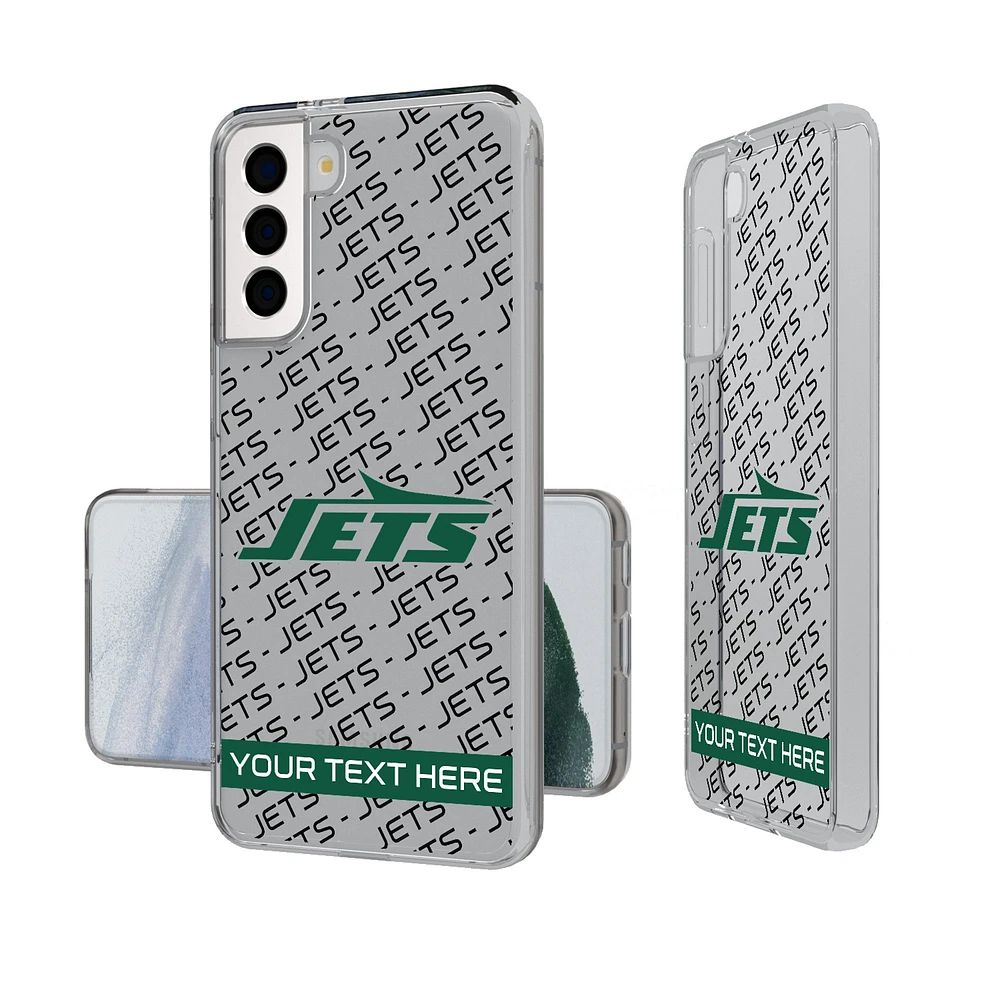 New York Jets Personalized Tilt Design Galaxy Clear Case
