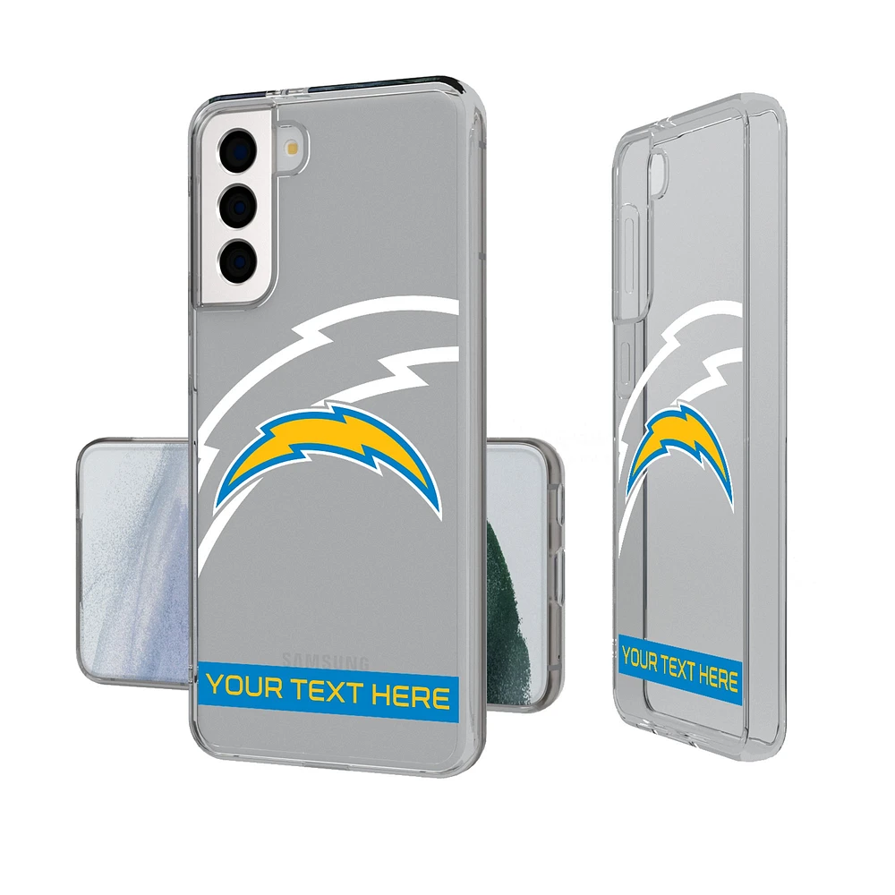 Los Angeles Chargers Personalized Tilt Design Galaxy Clear Case