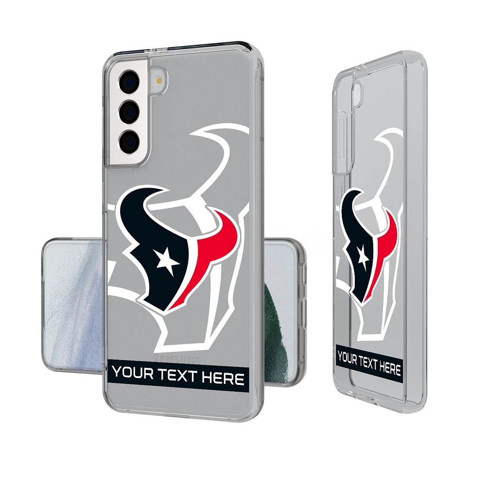 Houston Texans Personalized Tilt Design Galaxy Clear Case