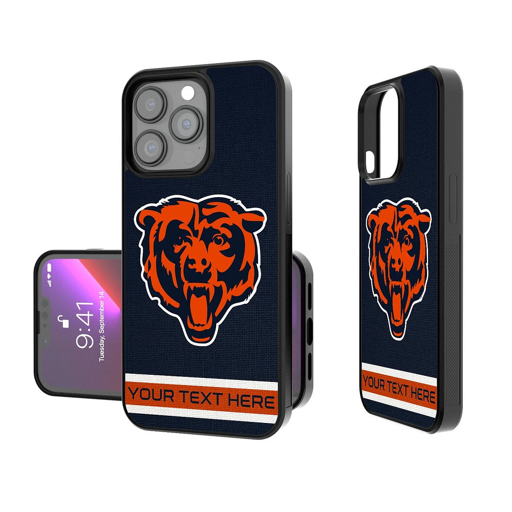 Chicago Bears Personalized Stripe Design iPhone Bump Case