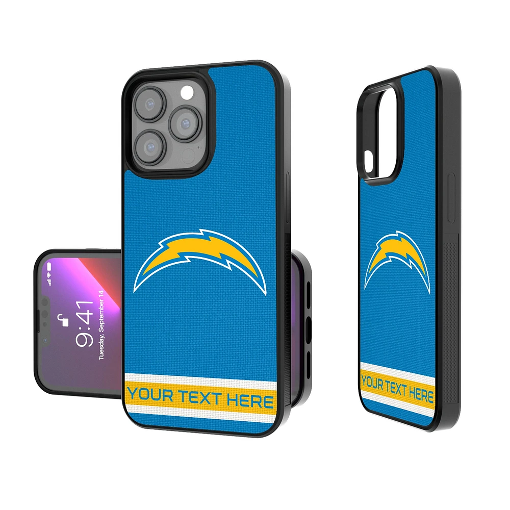 Los Angeles Chargers Personalized Stripe Design iPhone Bump Case