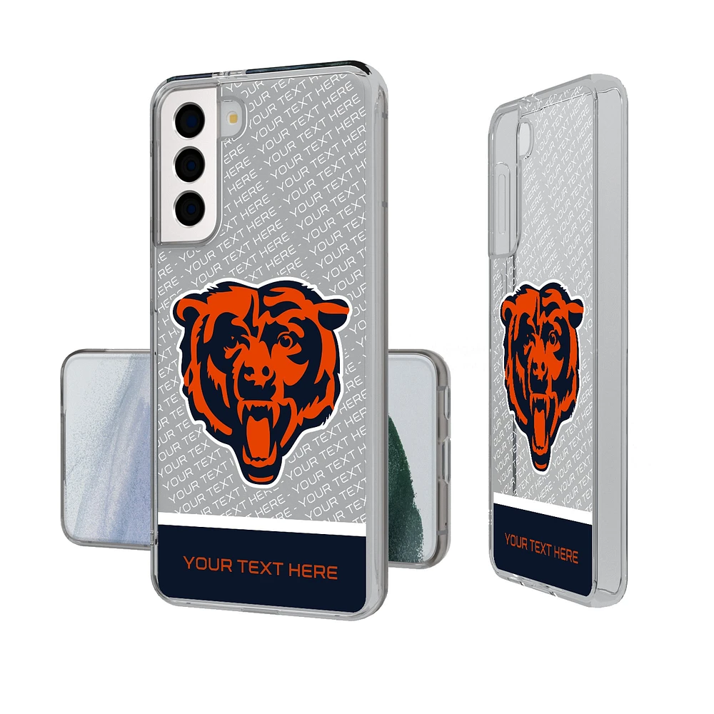 Chicago Bears Personalized Endzone Plus Design Galaxy Clear Phone Case