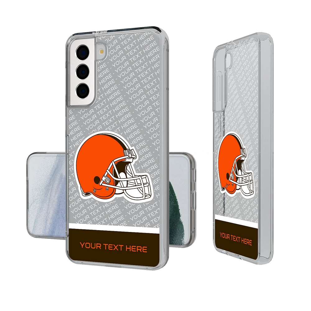 Cleveland Browns Personalized Endzone Plus Design Galaxy Clear Phone Case