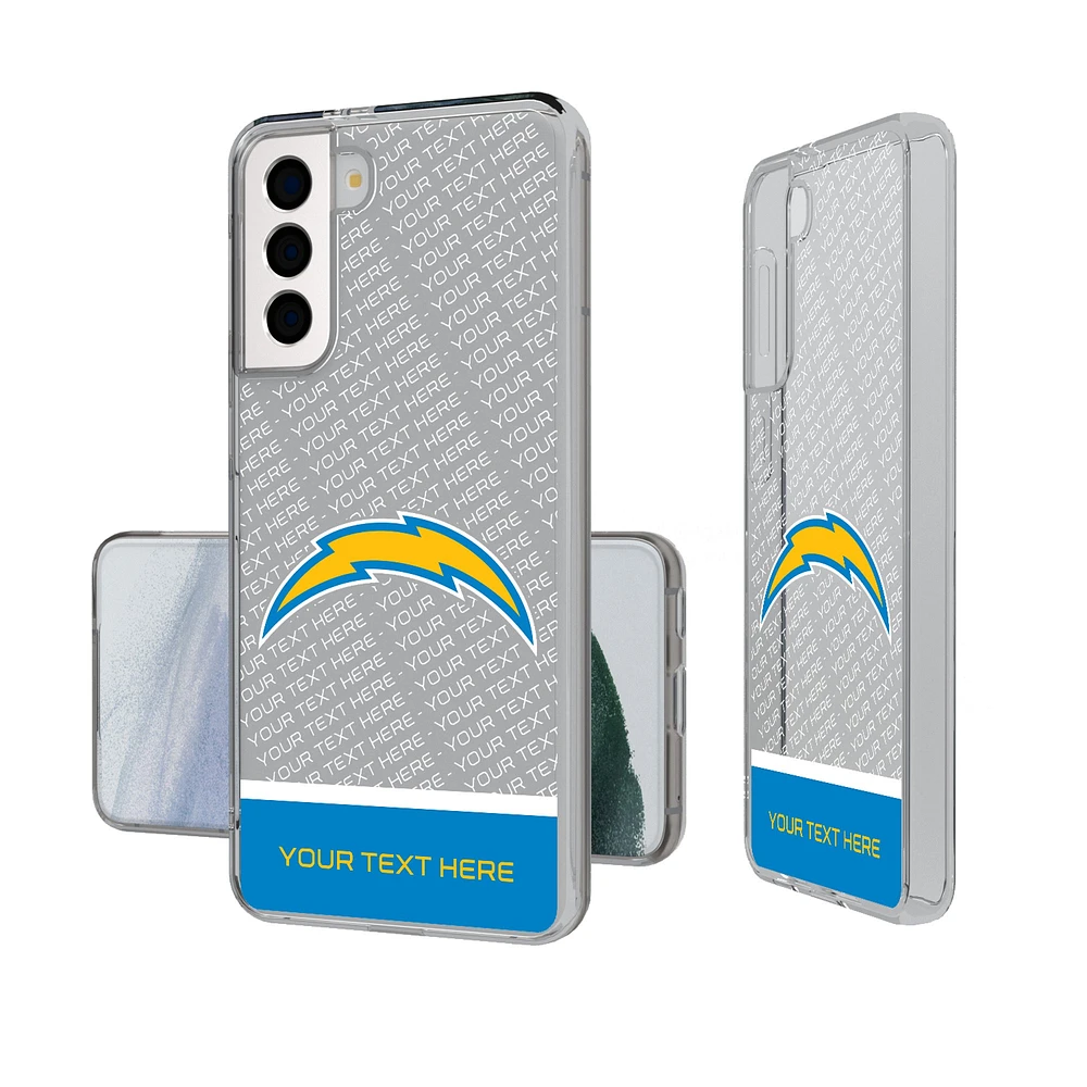 Los Angeles Chargers Personalized Endzone Plus Design Galaxy Clear Phone Case