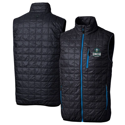 Men's Cutter & Buck Navy UNC Wilmington Seahawks Rainier PrimaLoft Eco Insulated Full-Zip Puffer Vest