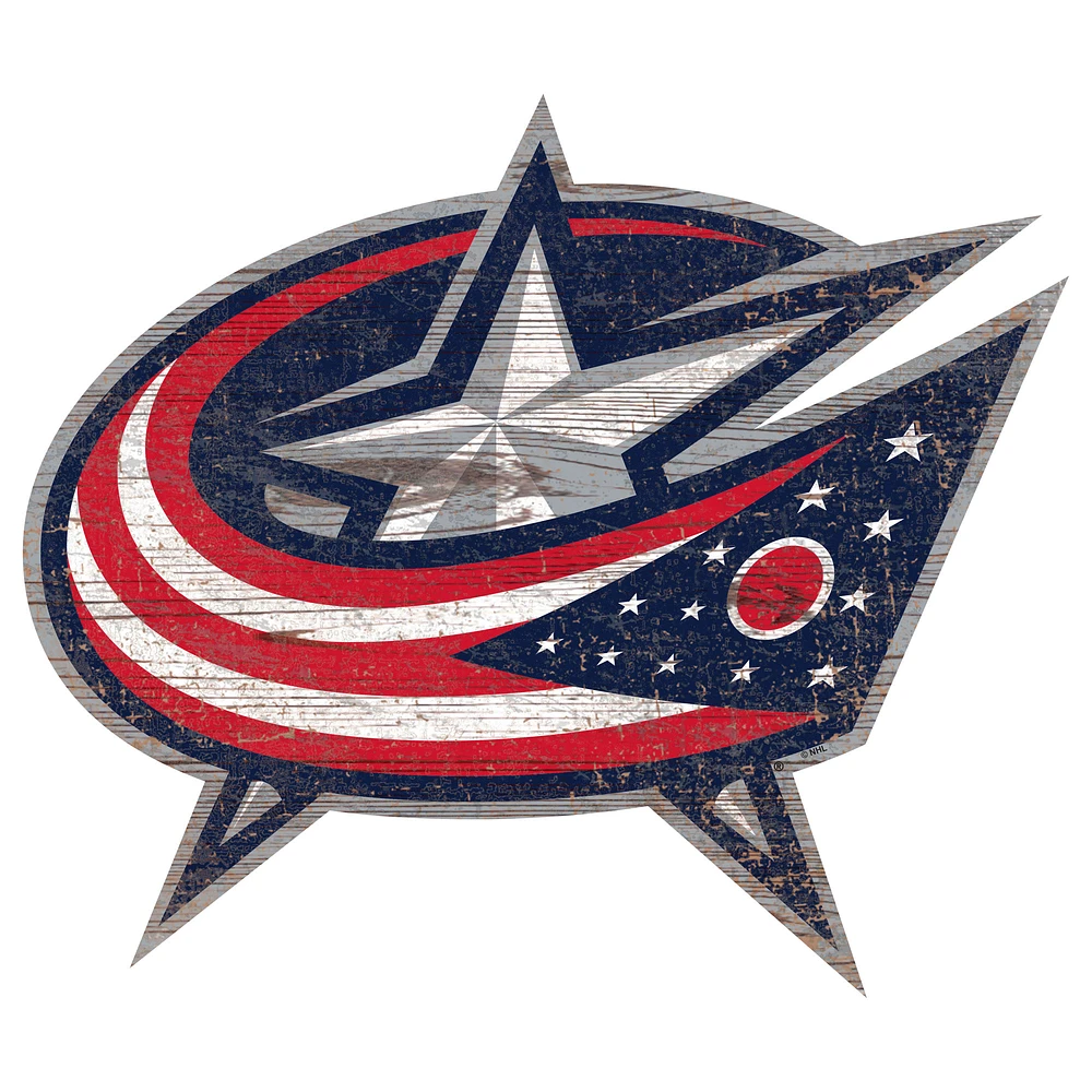 Columbus Blue Jackets 24'' x 24'' Distressed Logo Cutout Sign