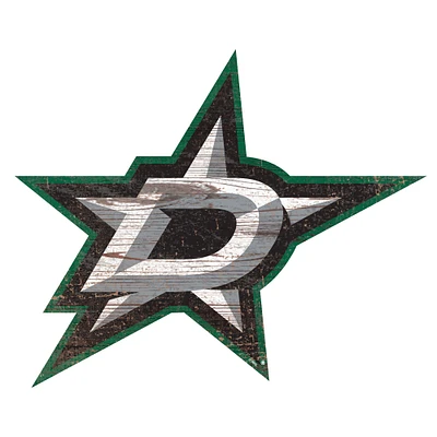 Dallas Stars 24'' x 24'' Distressed Logo Cutout Sign