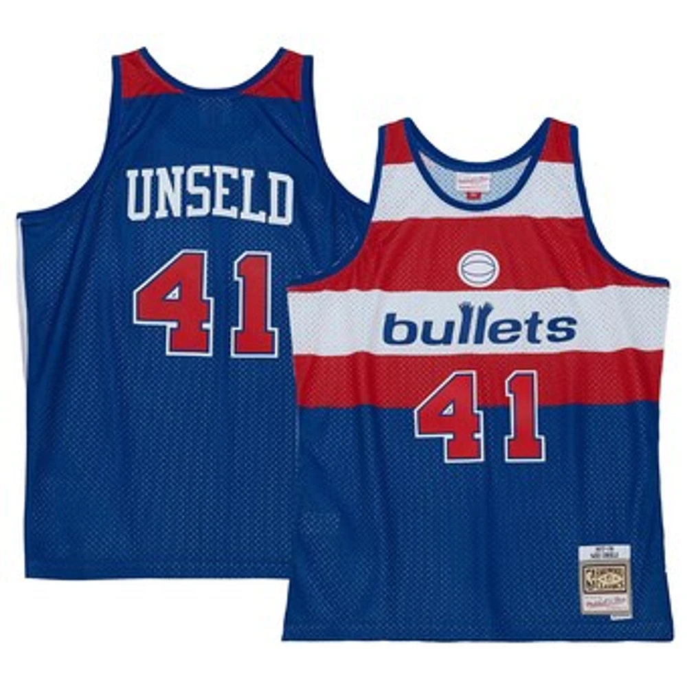 Men's Mitchell & Ness Wes Unseld Blue Washington Bullets 1977/78 Hardwood Classics Swingman Jersey